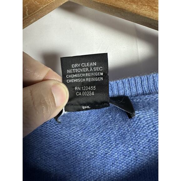 Lord & Taylor Blue Cashmere Cardigan Sweater Women’s M Button Front - Picture 5 of 7